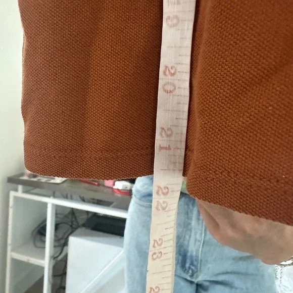 Everlane Organic Cotton Pique Short Sleeve Polo Shirt Casual Burnt Orange XS - Picture 7 of 7